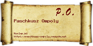 Paschkusz Ompoly névjegykártya
